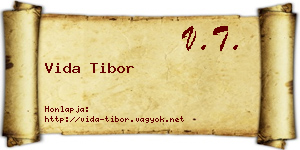 Vida Tibor névjegykártya